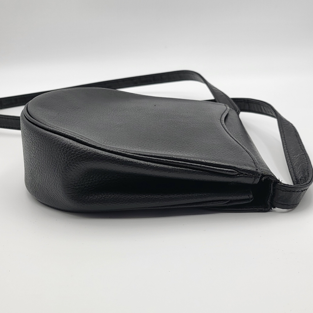 Yves Saint Laurent Cassandra Logo Black Leather Shoulder Bag Vintage Super Rare. - Picture 4 of 16